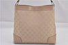 Authentic GUCCI Vintage Shoulder Bag Purse GG Canvas Leather 33900 Beige 1535F