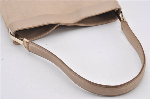 Authentic GUCCI Vintage Shoulder Bag Purse GG Canvas Leather 33900 Beige 1535F