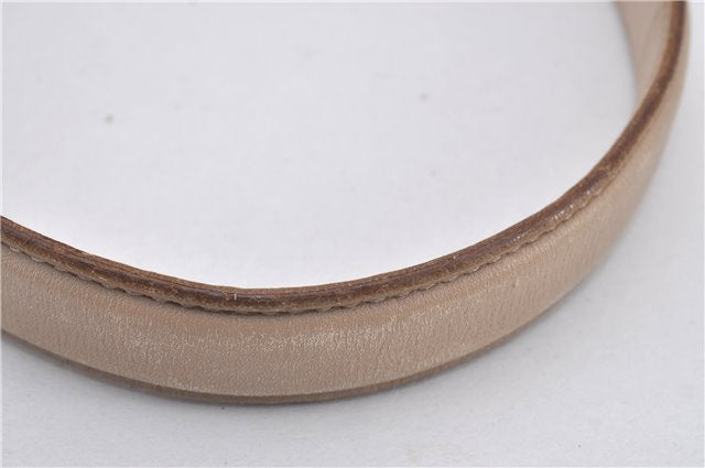 Authentic GUCCI Vintage Shoulder Bag Purse GG Canvas Leather 33900 Beige 1535F