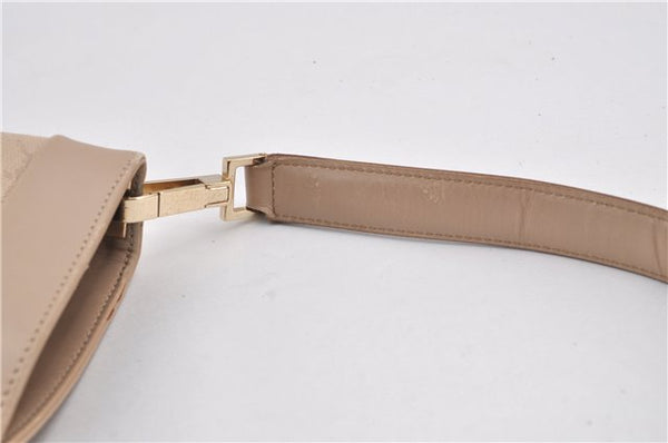 Authentic GUCCI Vintage Shoulder Bag Purse GG Canvas Leather 33900 Beige 1535F