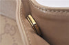 Authentic GUCCI Vintage Shoulder Bag Purse GG Canvas Leather 33900 Beige 1535F