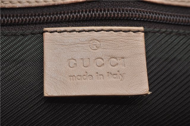 Authentic GUCCI Vintage Shoulder Bag Purse GG Canvas Leather 33900 Beige 1535F