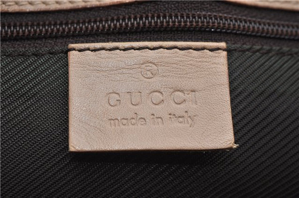 Authentic GUCCI Vintage Shoulder Bag Purse GG Canvas Leather 33900 Beige 1535F