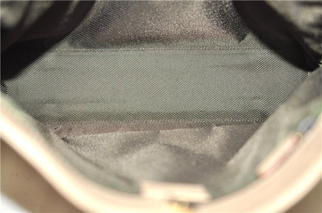 Authentic GUCCI Vintage Shoulder Bag Purse GG Canvas Leather 33900 Beige 1535F