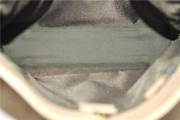 Authentic GUCCI Vintage Shoulder Bag Purse GG Canvas Leather 33900 Beige 1535F