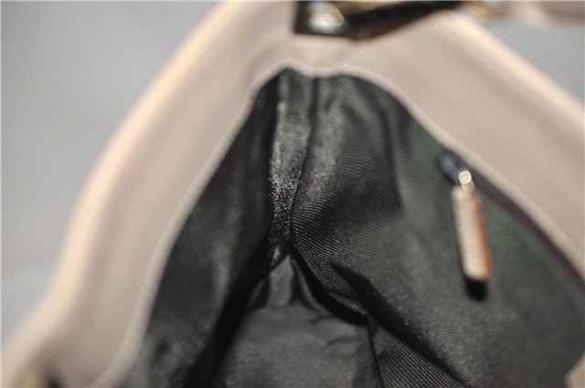 Authentic GUCCI Vintage Shoulder Bag Purse GG Canvas Leather 33900 Beige 1535F