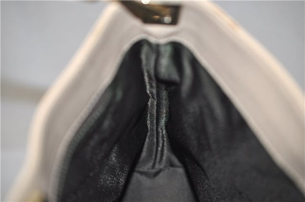 Authentic GUCCI Vintage Shoulder Bag Purse GG Canvas Leather 33900 Beige 1535F