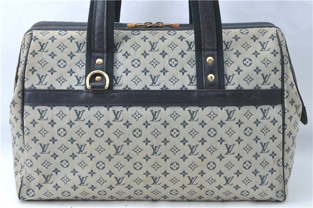 Authentic Louis Vuitton Monogram Mini Josephine GM Hand Bag Blue M92211 LV 1536C