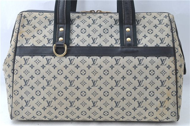 Authentic Louis Vuitton Monogram Mini Josephine GM Hand Bag Blue M92211 LV 1536C