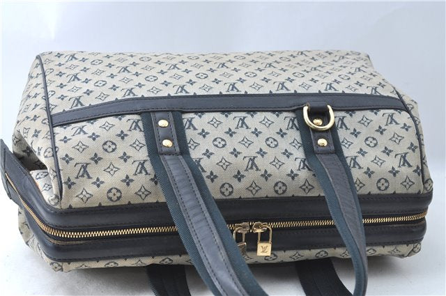 Authentic Louis Vuitton Monogram Mini Josephine GM Hand Bag Blue M92211 LV 1536C