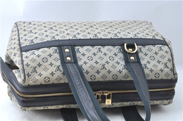 Authentic Louis Vuitton Monogram Mini Josephine GM Hand Bag Blue M92211 LV 1536C
