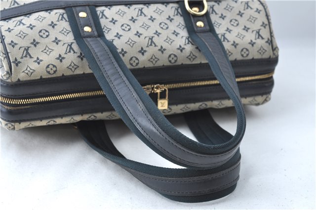 Authentic Louis Vuitton Monogram Mini Josephine GM Hand Bag Blue M92211 LV 1536C