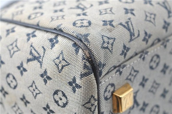 Authentic Louis Vuitton Monogram Mini Josephine GM Hand Bag Blue M92211 LV 1536C