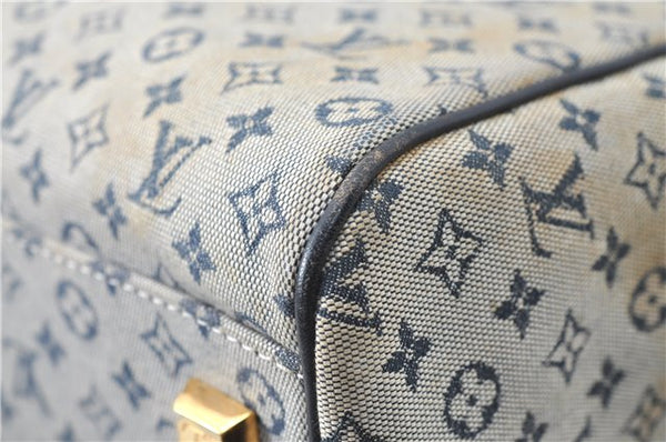 Authentic Louis Vuitton Monogram Mini Josephine GM Hand Bag Blue M92211 LV 1536C