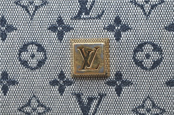 Authentic Louis Vuitton Monogram Mini Josephine GM Hand Bag Blue M92211 LV 1536C