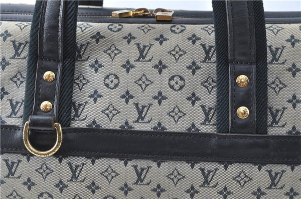 Authentic Louis Vuitton Monogram Mini Josephine GM Hand Bag Blue M92211 LV 1536C