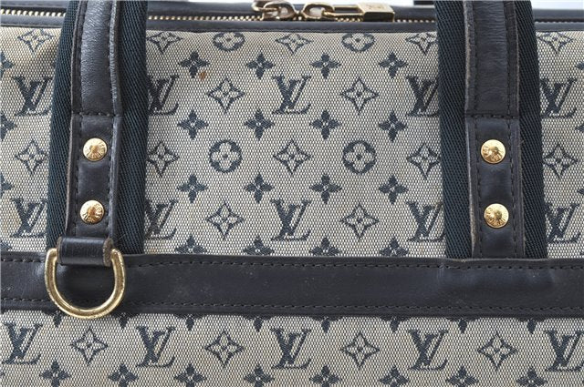 Authentic Louis Vuitton Monogram Mini Josephine GM Hand Bag Blue M92211 LV 1536C