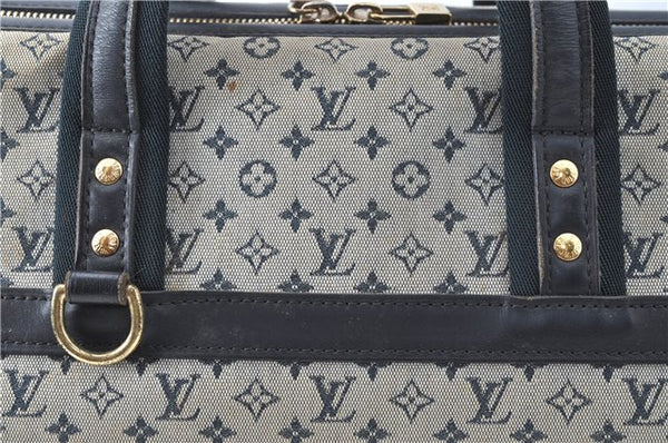 Authentic Louis Vuitton Monogram Mini Josephine GM Hand Bag Blue M92211 LV 1536C