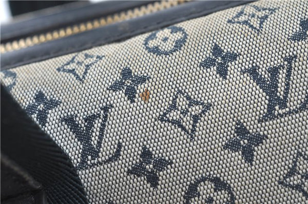 Authentic Louis Vuitton Monogram Mini Josephine GM Hand Bag Blue M92211 LV 1536C