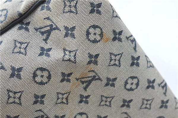 Authentic Louis Vuitton Monogram Mini Josephine GM Hand Bag Blue M92211 LV 1536C