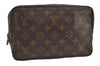 Auth Louis Vuitton Monogram Trousse Toilette 23 Clutch Hand Bag M47524 LV 1536I