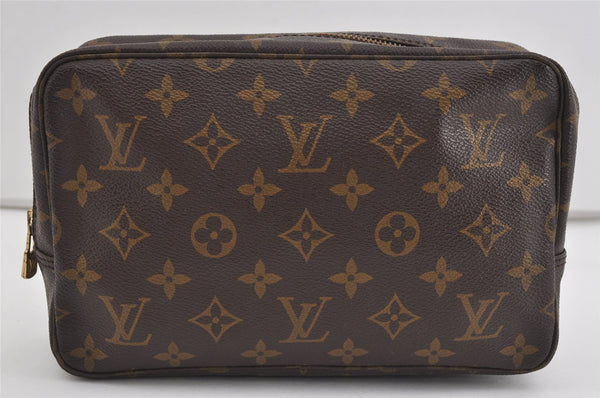 Auth Louis Vuitton Monogram Trousse Toilette 23 Clutch Hand Bag M47524 LV 1536I