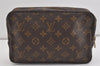 Auth Louis Vuitton Monogram Trousse Toilette 23 Clutch Hand Bag M47524 LV 1536I