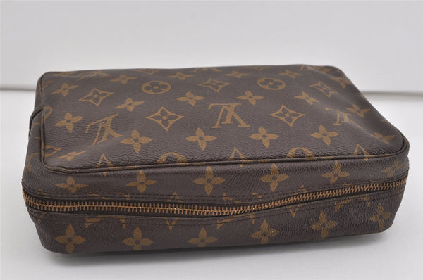 Auth Louis Vuitton Monogram Trousse Toilette 23 Clutch Hand Bag M47524 LV 1536I