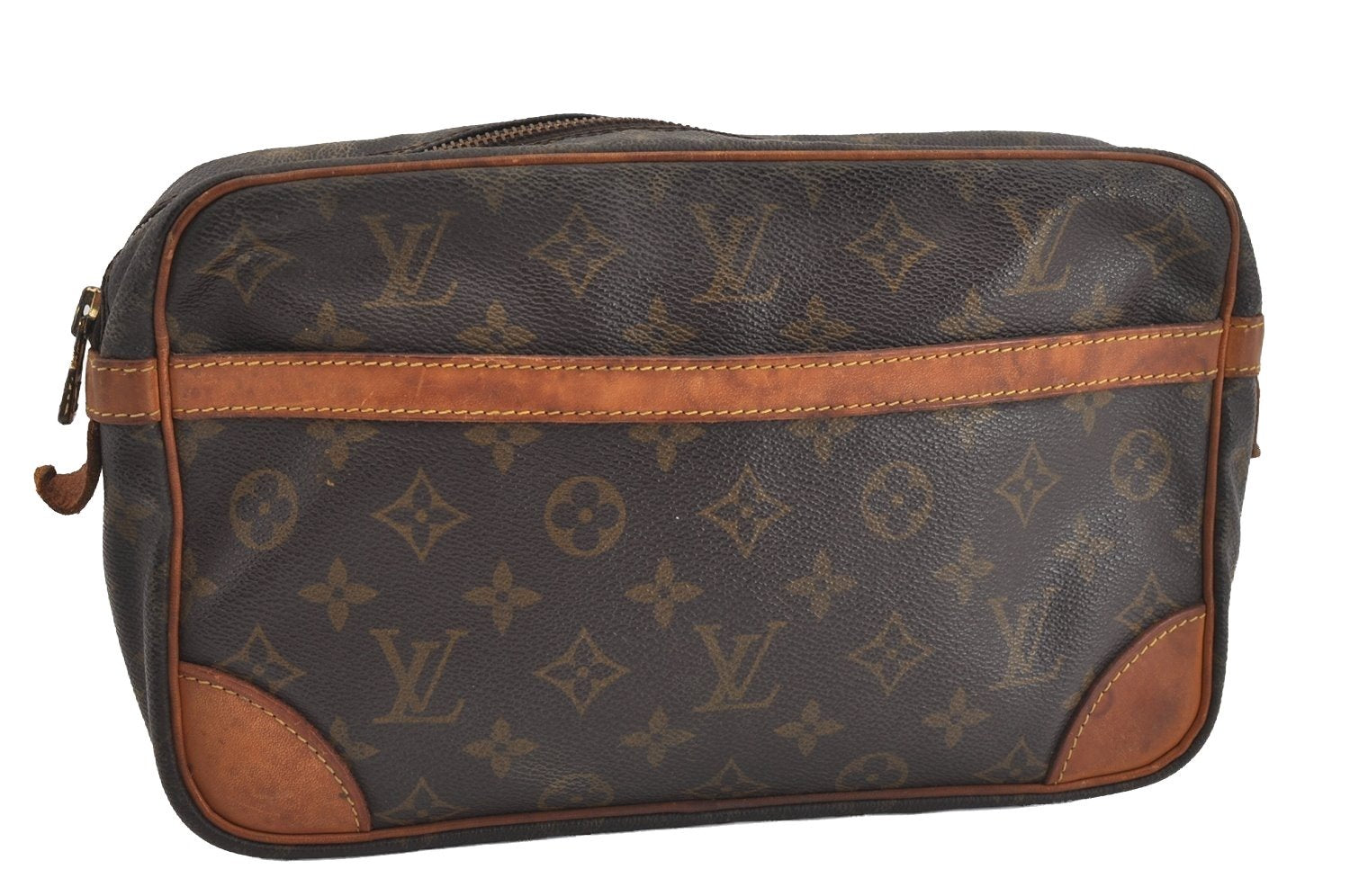 Authentic Louis Vuitton Monogram Compiegne 28 Clutch Hand Bag M51845 LV 1538I