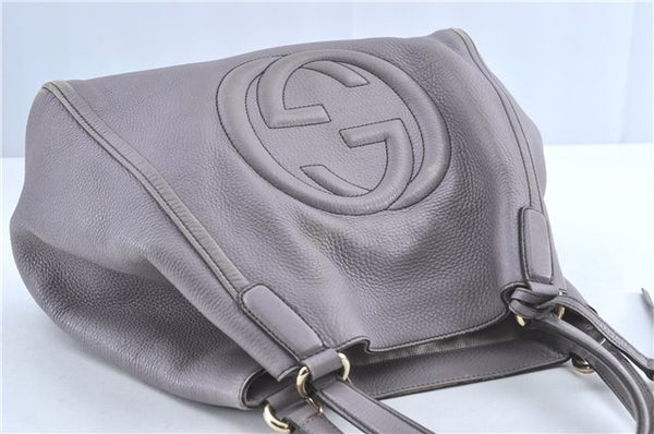 Authentic GUCCI SOHO Tassel Shoulder Tote Bag Leather 282309 Light Purple 1539C