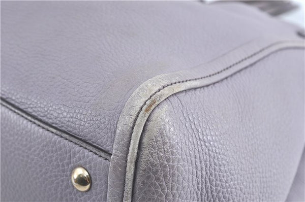 Authentic GUCCI SOHO Tassel Shoulder Tote Bag Leather 282309 Light Purple 1539C
