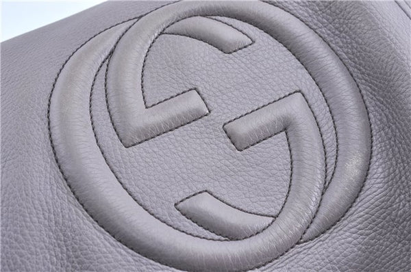 Authentic GUCCI SOHO Tassel Shoulder Tote Bag Leather 282309 Light Purple 1539C