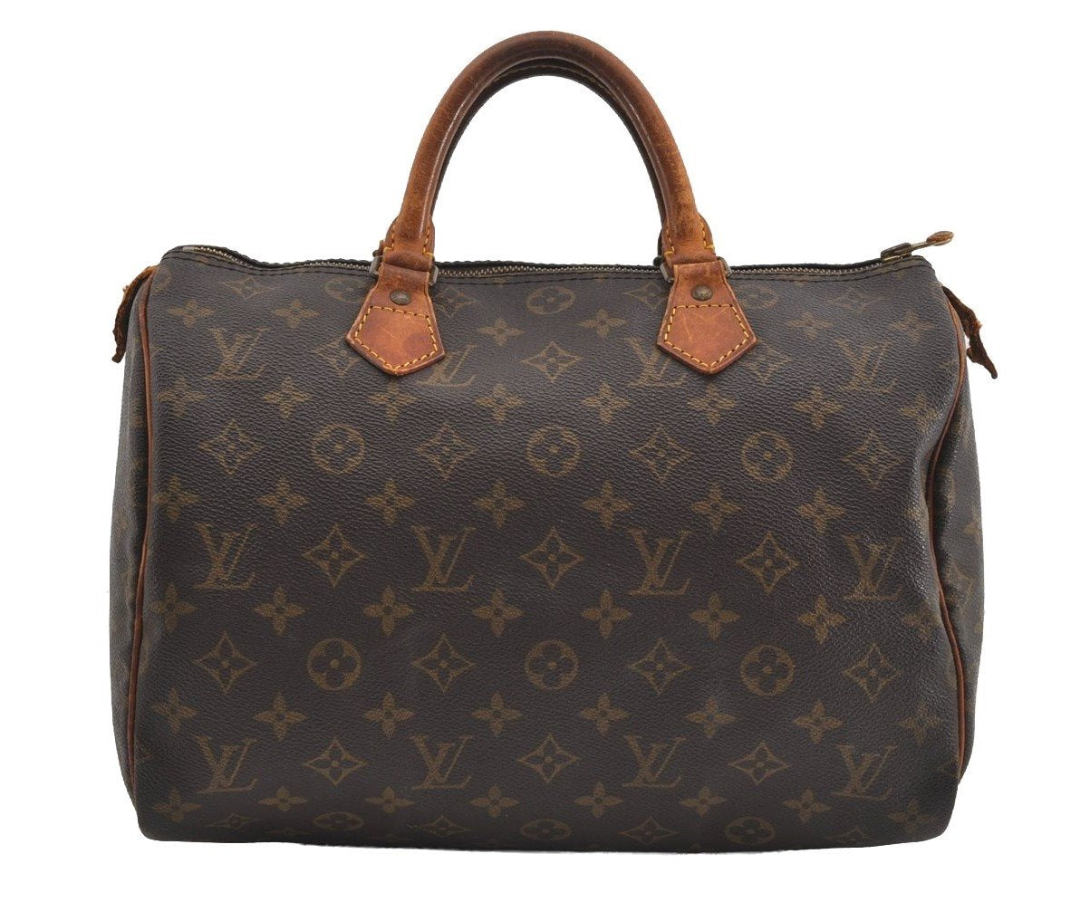 Authentic Louis Vuitton Monogram Speedy 30 Hand Boston Bag M41526 LV 1539I