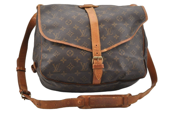 Authentic Louis Vuitton Monogram Saumur 35 Shoulder Cross Bag M42254 LV 1540I