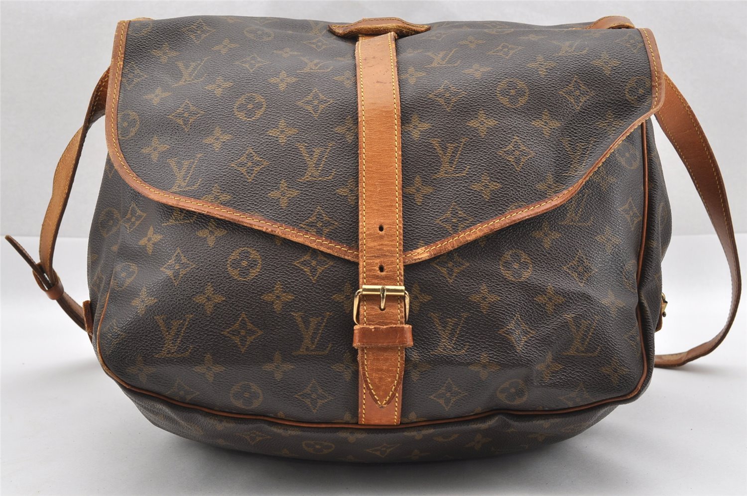 Authentic Louis Vuitton Monogram Saumur 35 Shoulder Cross Bag M42254 LV 1540I
