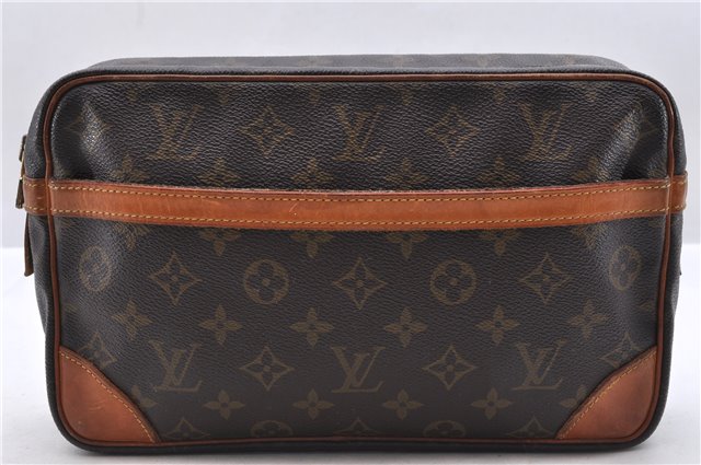 Authentic Louis Vuitton Monogram Compiegne 28 Clutch Hand Bag M51845 LV 1546D