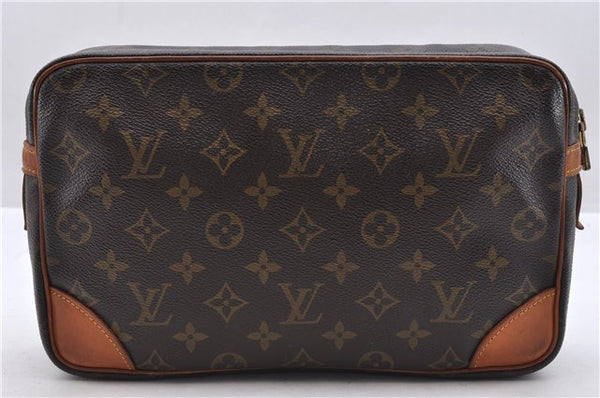 Authentic Louis Vuitton Monogram Compiegne 28 Clutch Hand Bag M51845 LV 1546D