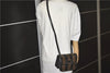 Authentic FENDI Pequin Shoulder Cross Body Bag PVC Leather Brown Black 1547G