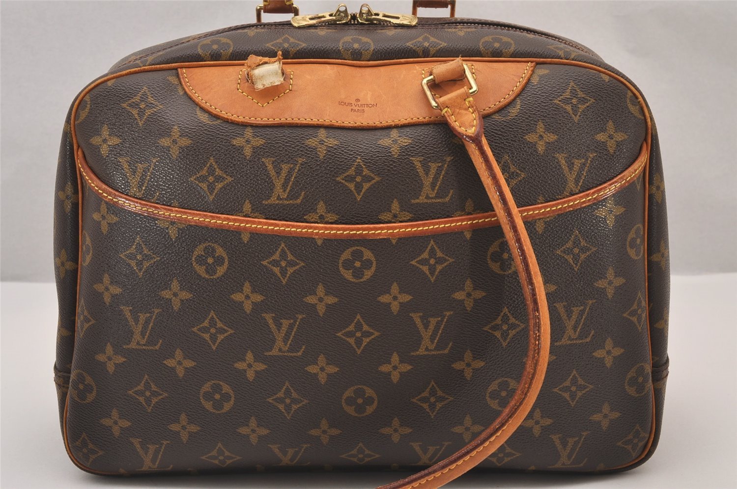 Authentic Louis Vuitton Monogram Deauville Hand Bag M47270 LV Junk 1547I