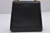 Authentic Ferragamo Gancini Vintage Leather 2 Way Shoulder Hand Bag Black 1548F