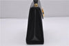 Authentic Ferragamo Gancini Vintage Leather 2 Way Shoulder Hand Bag Black 1548F