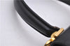 Authentic Ferragamo Gancini Vintage Leather 2 Way Shoulder Hand Bag Black 1548F