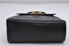 Authentic Ferragamo Gancini Vintage Leather 2 Way Shoulder Hand Bag Black 1548F