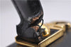 Authentic Ferragamo Gancini Vintage Leather 2 Way Shoulder Hand Bag Black 1548F
