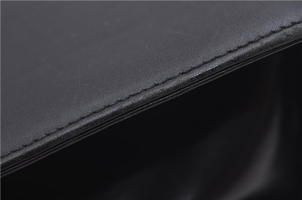 Authentic Ferragamo Gancini Vintage Leather 2 Way Shoulder Hand Bag Black 1548F