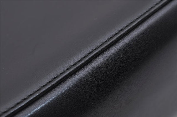 Authentic Ferragamo Gancini Vintage Leather 2 Way Shoulder Hand Bag Black 1548F