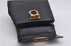 Authentic Ferragamo Gancini Vintage Leather 2 Way Shoulder Hand Bag Black 1548F