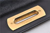 Authentic Ferragamo Gancini Vintage Leather 2 Way Shoulder Hand Bag Black 1548F