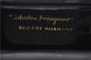 Authentic Ferragamo Gancini Vintage Leather 2 Way Shoulder Hand Bag Black 1548F
