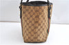 Authentic GUCCI Web Sherry Line Tote Bag GG Canvas Leather 137396 Brown 1549G